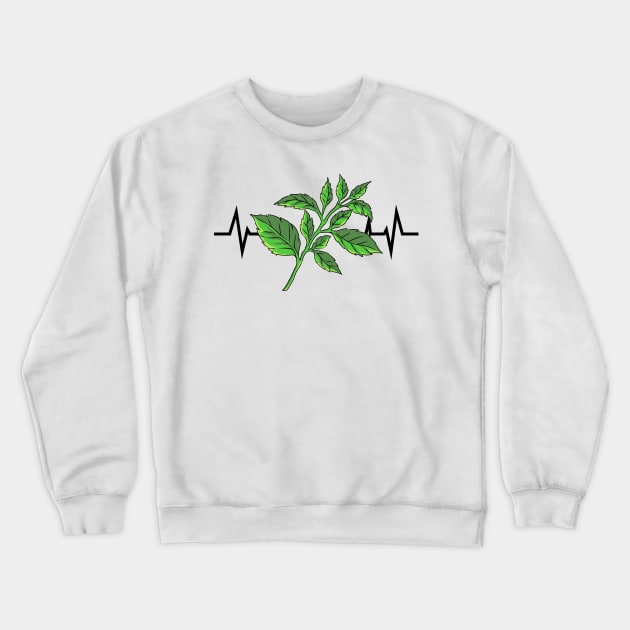 Basil Plant Heartbeat Crewneck Sweatshirt by Shiva121